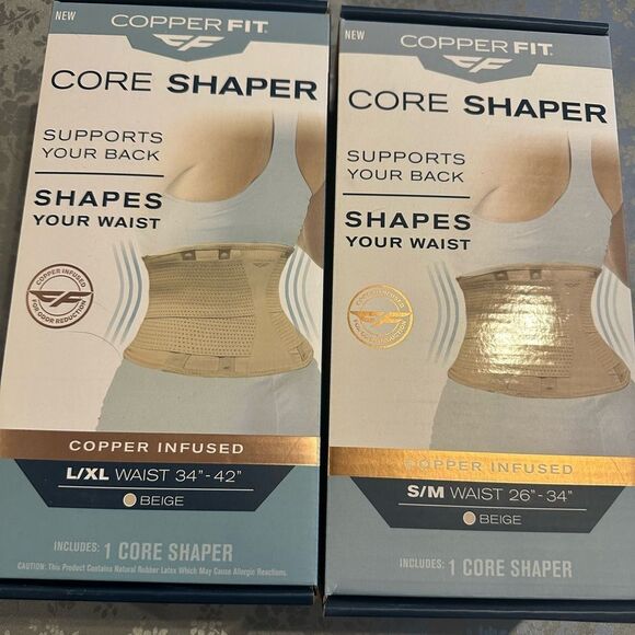 Copper Fit S M L XL core shaper for back and waist black beige - Picture 1 of 5